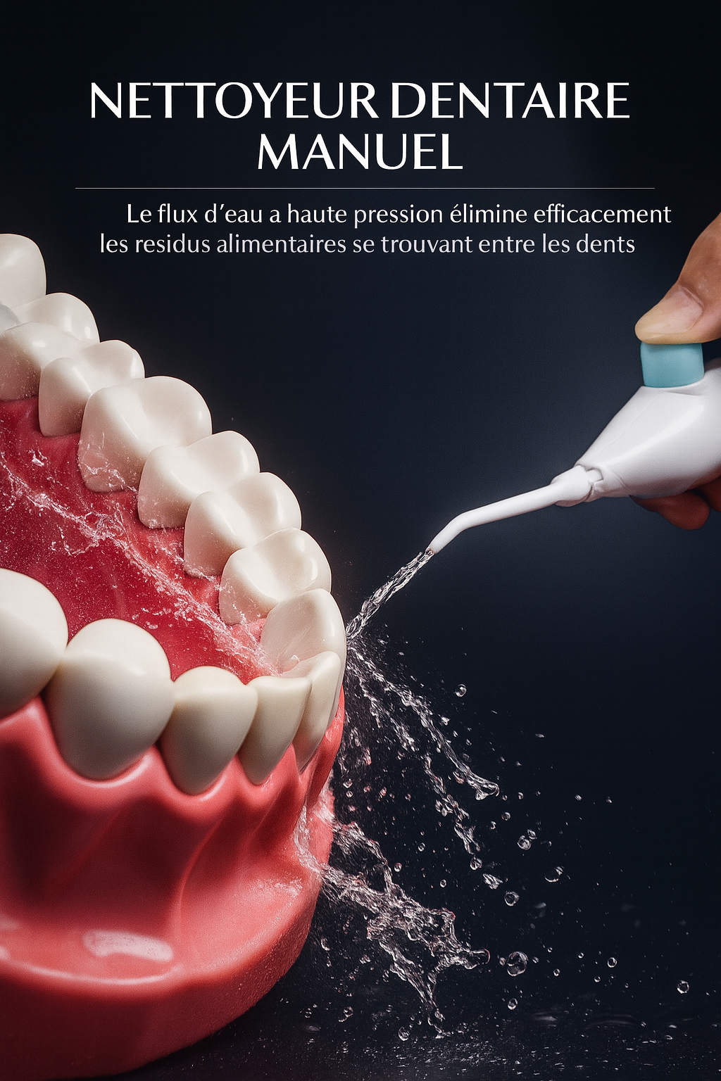 Hydropulseur Dentaire Manuel – Nettoyage Interdentaire Haute Pression, Sans Douleur