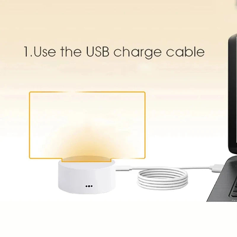 Veilleuses LED Shoous Transparentes, USB, Acrylique, Effaçable, Tableau D'Affichage, Calendrier, Ornements De Bureau